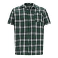 thumbnail image 4 of AHTJRT Big Tall Men's Casual Short Sleeve Plaid Button Down Shirt Classic Fit Chest Pocket Tees Green L, 4 of 5