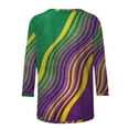 thumbnail image 5 of Gamivast Womens Mardi Gras Sweatshirts 3/4 Sleeve Striped Cute Pullover Loose Fitted Crewneck Tunic Dressy Tops Casual Carnival Party Outfits, 5 of 6