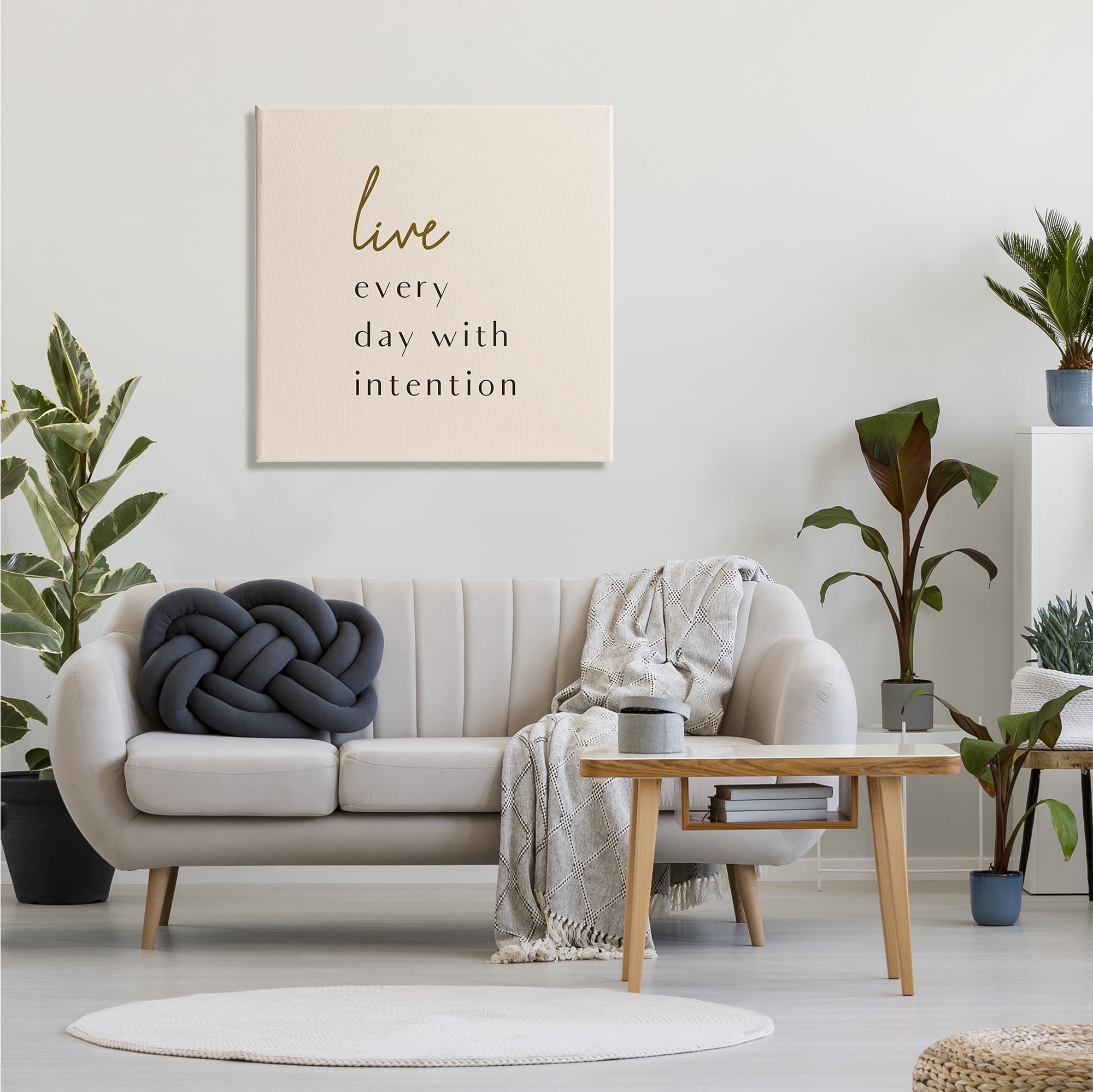 Stupell Indtries Live Every Day With Intention Phrase Modern Typography,30 x 30,Design by Birch&Ink
