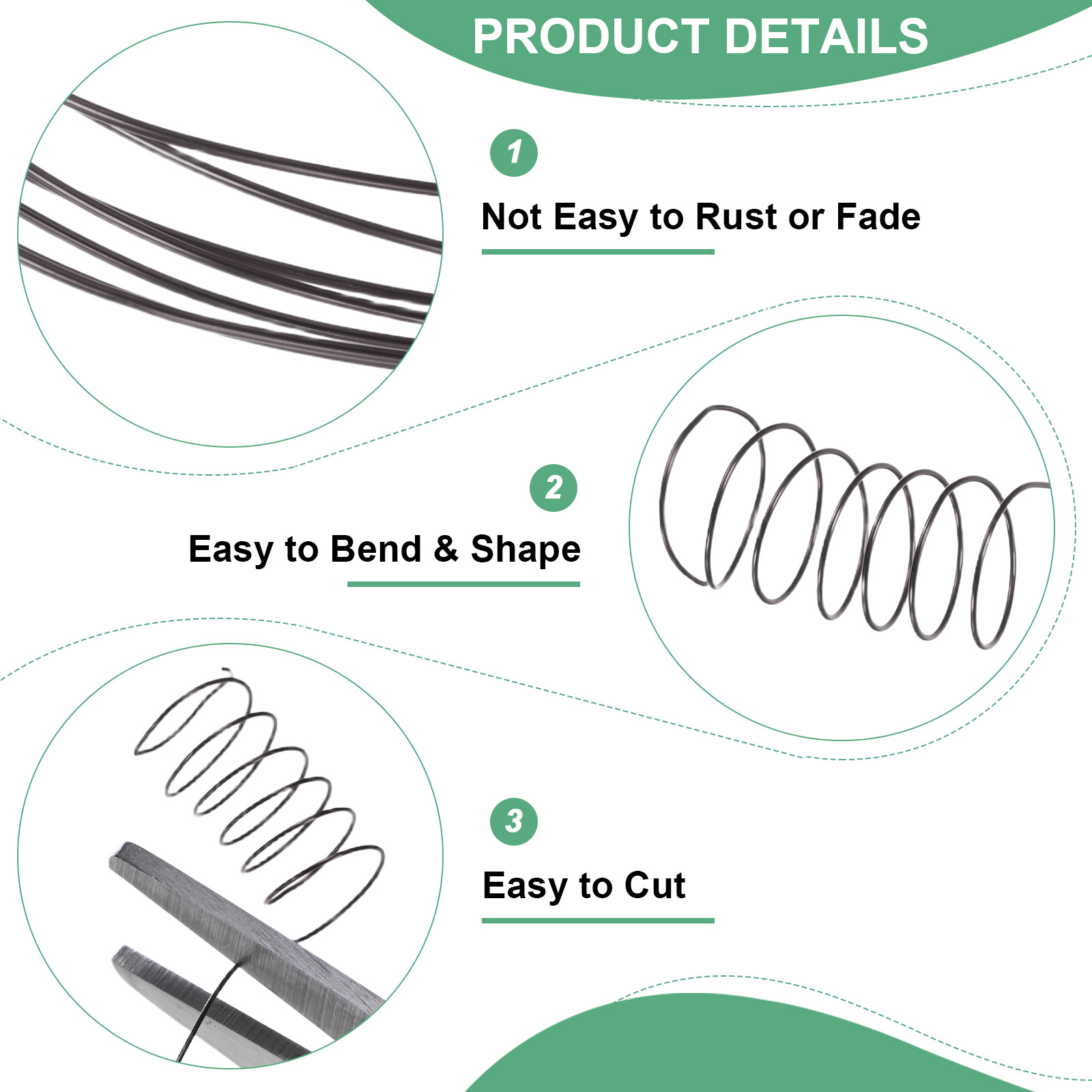 Uxcell 2 Rolls 0.4mm Jewelry Wire 26 Gauge 328FT Copper Beading Wire Jewelry Making Planting Weaving DIY 100M Metallic Black