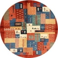 thumbnail image 1 of Ahgly Company Indoor Round Contemporary Red Abstract Area Rugs, 8' Round, 1 of 6
