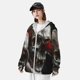 thumbnail image 3 of Balery Realistic Rose Skull Sudadera ligera de manga larga con capucha y protección solar UPF 50+ para hombre y mujer, ideal para pesca y running-3X-Large, 3 of 7