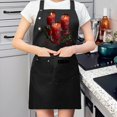 thumbnail image 2 of 2 Pack Adjustable Bib Apron with 2 Pockets - Festive Black Apron with Red Candles Green Foliage & Berries Design for Cooking Chef Kitchen - Perfect for Men & Women, 2 of 6