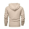 thumbnail image 5 of Zimjoy Quarter Zip Pullover Men Long Sleeve Hooded Bias Tape Zipper Pullover Mens Casual Mens Hoodie 1/4 Zip Sweatshirt Lightweight Fashion Clothes Men, Khaki L, 5 of 7