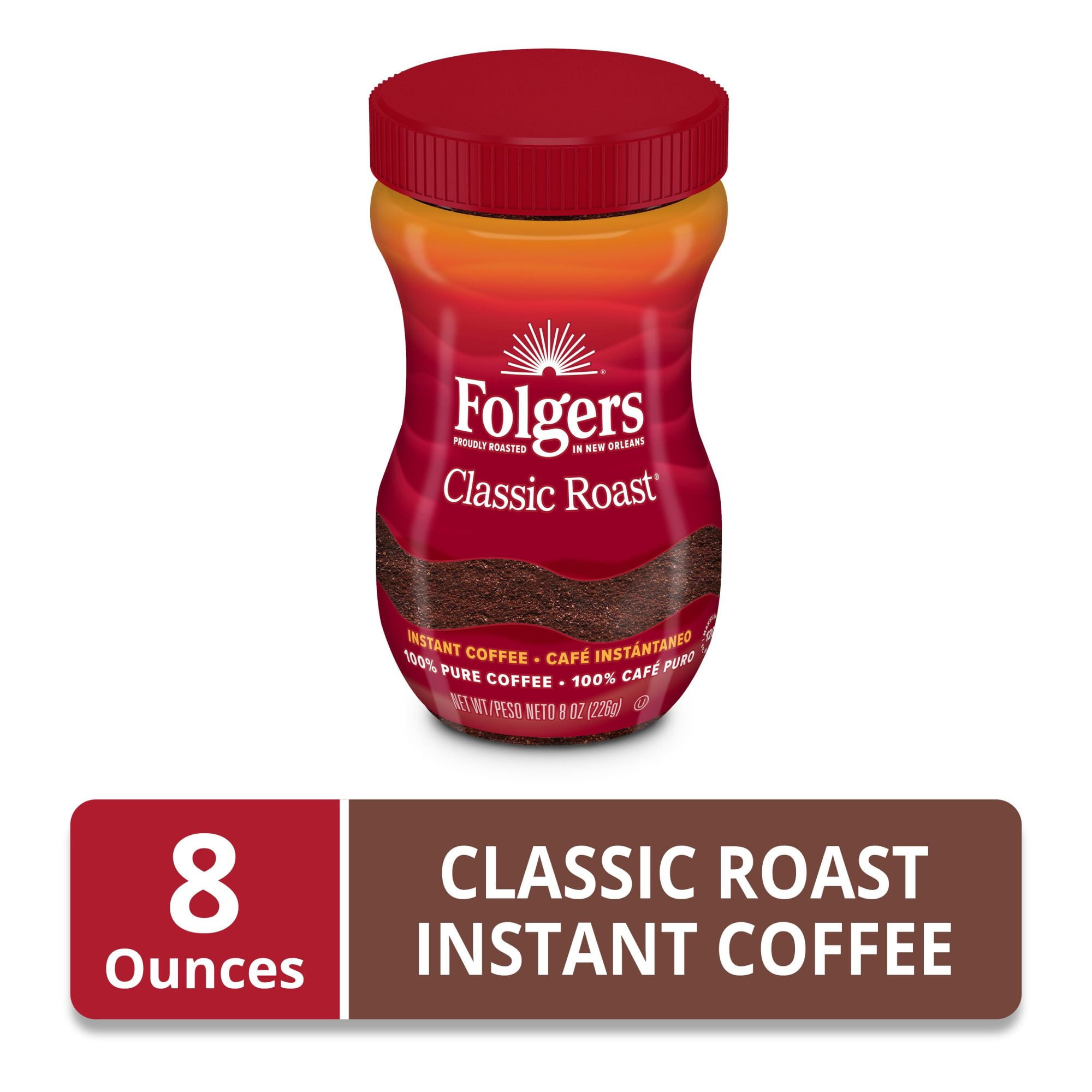 Folgers Classic Roast Instant Coffee, 8Ounce Jar Nepal Ubuy