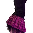 thumbnail image 3 of Douhoow Gothic Lace Mini Pleated Skirt Women Punk High Waist A-Line Short Skirt Vintage Streetwear, 3 of 7