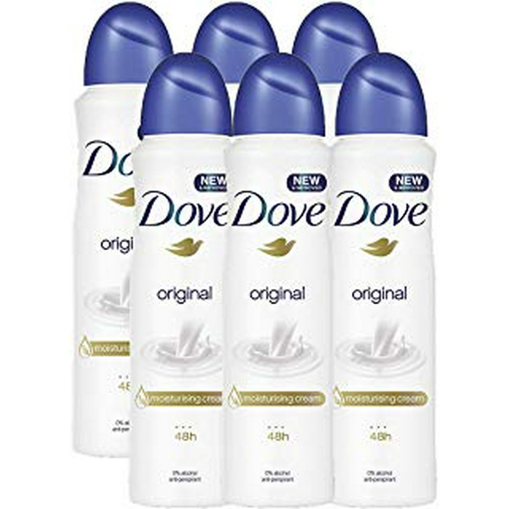 (6 PACK) DOVE Dry Spray Antiperspirant 48 hours, (Original) Walmart