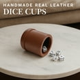 thumbnail image 2 of WE Games Professional Cognac Brown Leather Dice Cup Set - 5 Dice, 2 of 10