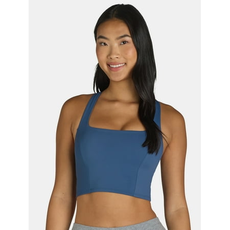 Avia Women s and Womens Plus Medium Support Square Neck Sports Bra  Sizes XS-3XL