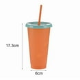 thumbnail image 7 of Cheers.US 2 Pcs 700ml Color Changing Cups, Reusable Plastic Cold Drink Cups with Lids and Straws BPA Free Adult Kids Summer Coffee Tumblers Party Cup, 7 of 7