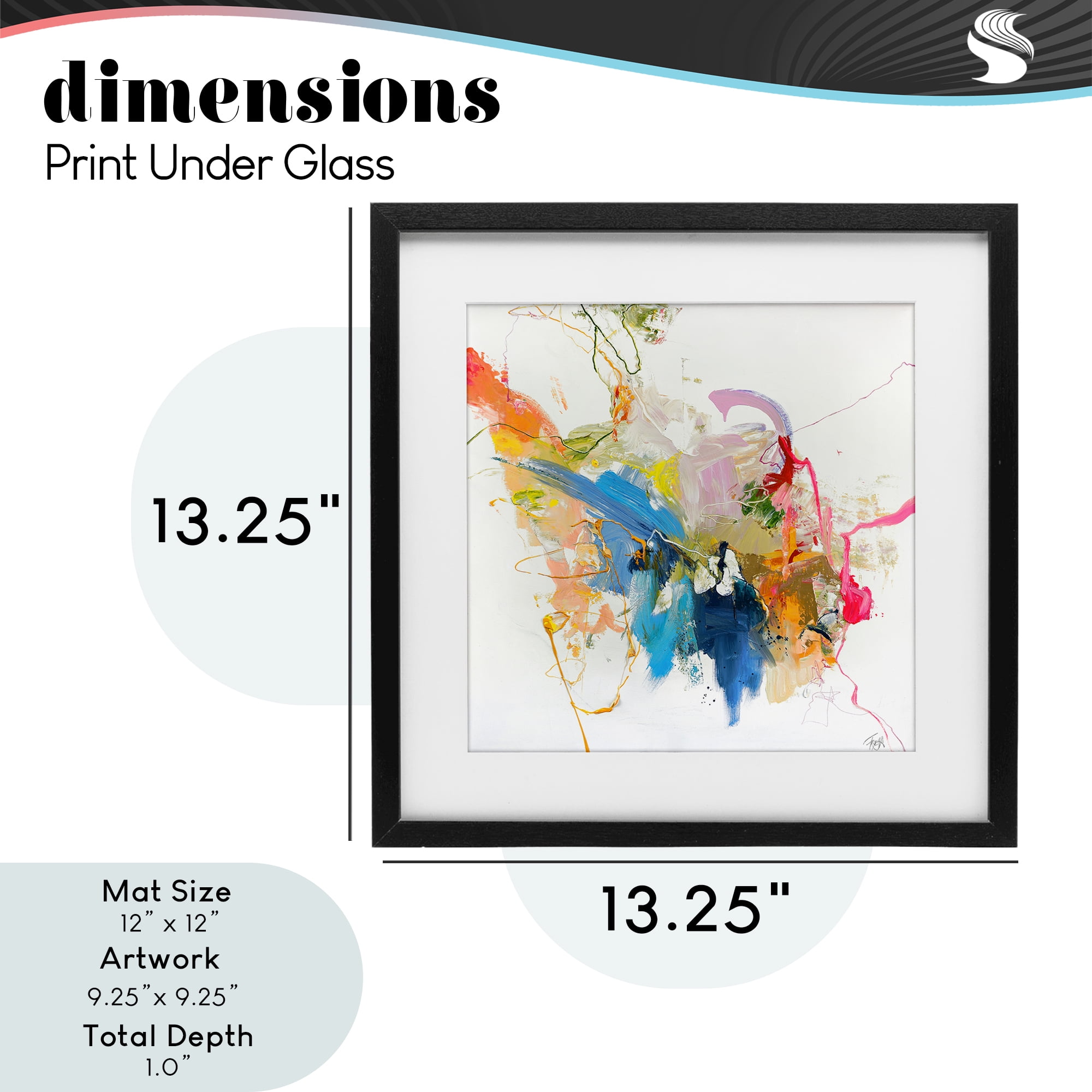 Confident Pink Abstraction Black Framed Print Under Glass, design by Design Fabrikken