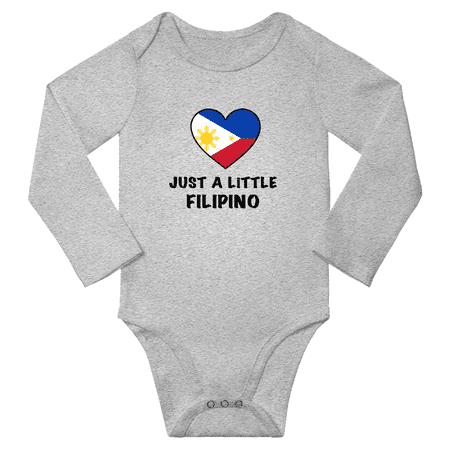 

Just a Little Filipino Baby Long Sleeve Bodysuit (Gray 24 Months)