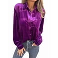 thumbnail image 1 of Camisetas Casuales de Larga con Botones de Terciopelo de Invierno para Mujer XL, 1 of 8