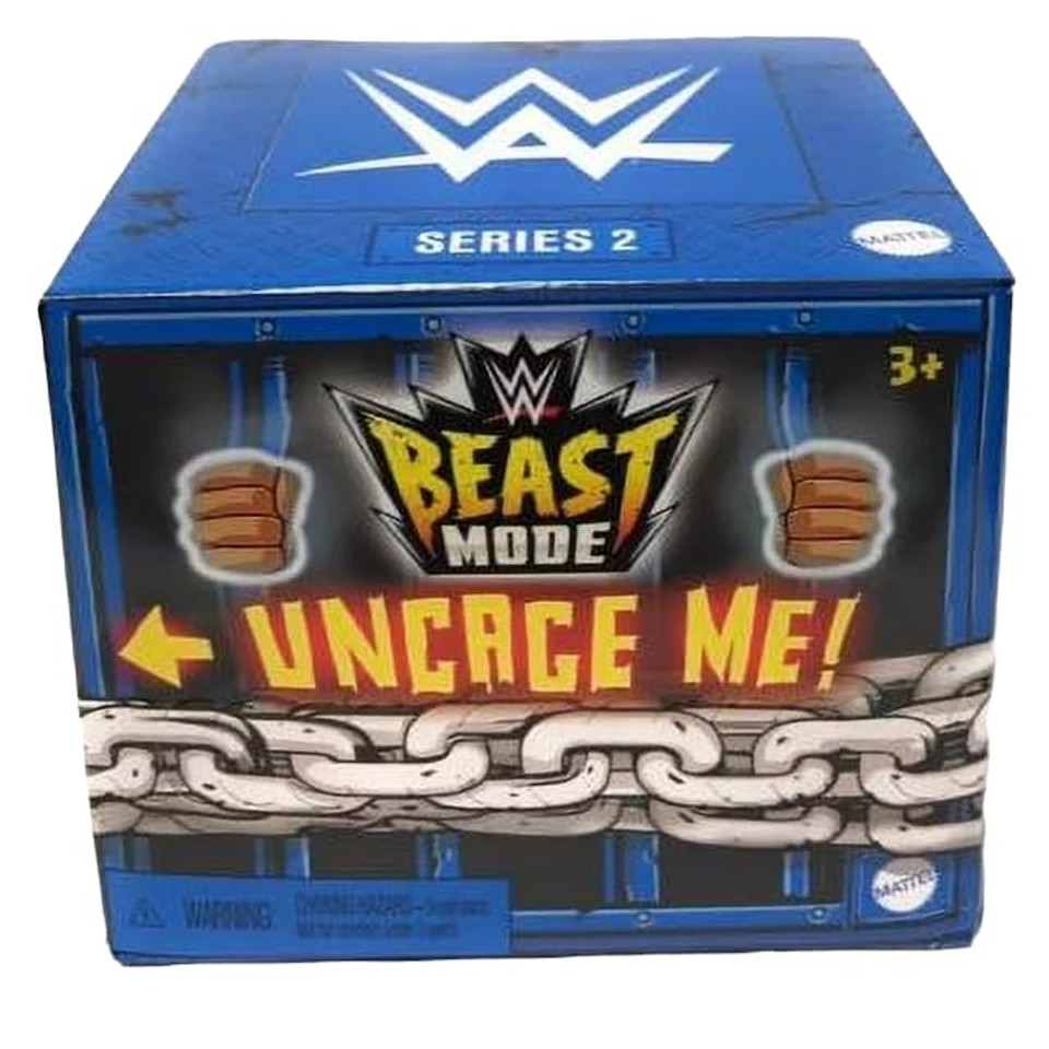 Mattel WWE Beast Mode Series 2 Mystery Pack (Pack of 3) – 3 Blind Box Figures with Beast Mode Animal Companions, Cage-Themed Packaging, Ages 3+