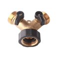 thumbnail image 3 of Double Washing Machine Faucet, Brass Garden Faucet Splitter, Y Connection, 3/4 Inch for Connecting 2 Appliances, Double Outlet Faucet, 3 of 5