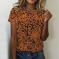 thumbnail image 2 of UANWENN T-Shirt à Col Rond Décontracté pour Femmes, Classique Polyvalent, Quotidien, à Manches Courtes, Uni, à Rayures, Léopard Camouflage, à Blocs de Couleur, 2 T-Shirts Superposables pour Femmes, Paquet Court, Vêtement, Chemise, Jolis Hauts pour Femmes Été, 2 of 5