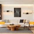 thumbnail image 2 of Deyidn 4-Light Black and Gold Dimmable LED Vanity Light with Clear Glass Shades, 2 of 10