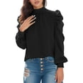 thumbnail image 5 of Women's Loose Fit Long Sleeve Blouse Top, 5 of 5
