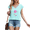 Blue, variant on UNISHE Women's Pink Watercolor Poppy Flower Floral Boolevel Bloom Graphic V Neck Sleeveless T Shirt Soft Breathable Tops