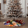 thumbnail image 4 of Lsque Abstract Musical Faces Print Christmas Tree Skirt with Ties and Velcro,Xmas Holiday Decorations, Adjustable Tree Skirt-36", 4 of 6