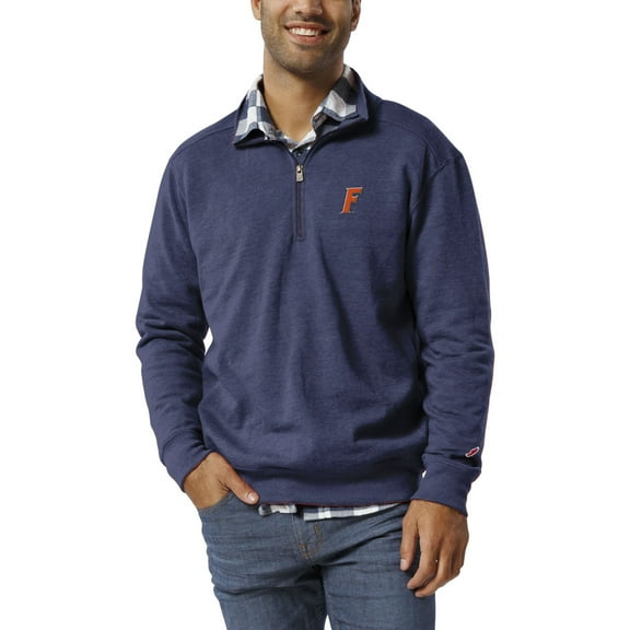 Men's League Collegiate Wear Heather Royal Florida Gators Heritage Tri-Blend Quarter-Zip Pullover Sweatshirt