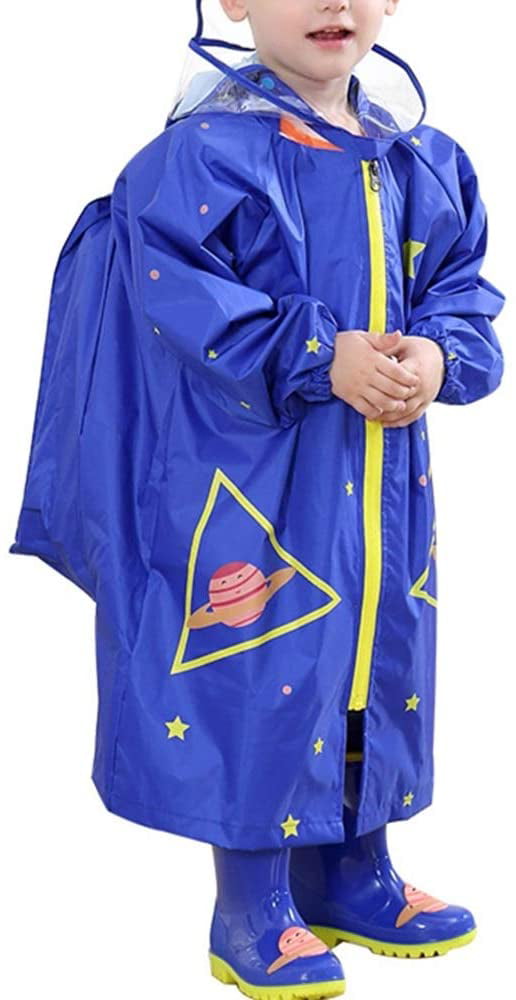 Details about   Kids Children Cartoon Schoolbag Raincoat Student Poncho Boy Girl Hooded Rainwear 