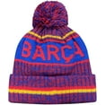thumbnail image 2 of Icon Sports FC Barcelona Pom Beanie – Official Licensed Red Heather Blue Band Pom Beanie [ADD Name & Number], 2 of 2