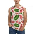 thumbnail image 3 of Uemuo Watermelon Pattern Men's Sleeveless T-Shirt,Muscle Athletic Tank Top, Moisture-wicking Quick-dry Breathable Classic Tee Top for Gym Run Outdoor Sports-Small, 3 of 8