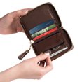 thumbnail image 5 of Claasico RFID Protection, Women's Ultra Slim Leather Bifold Wallet, Coffee, 5 of 8