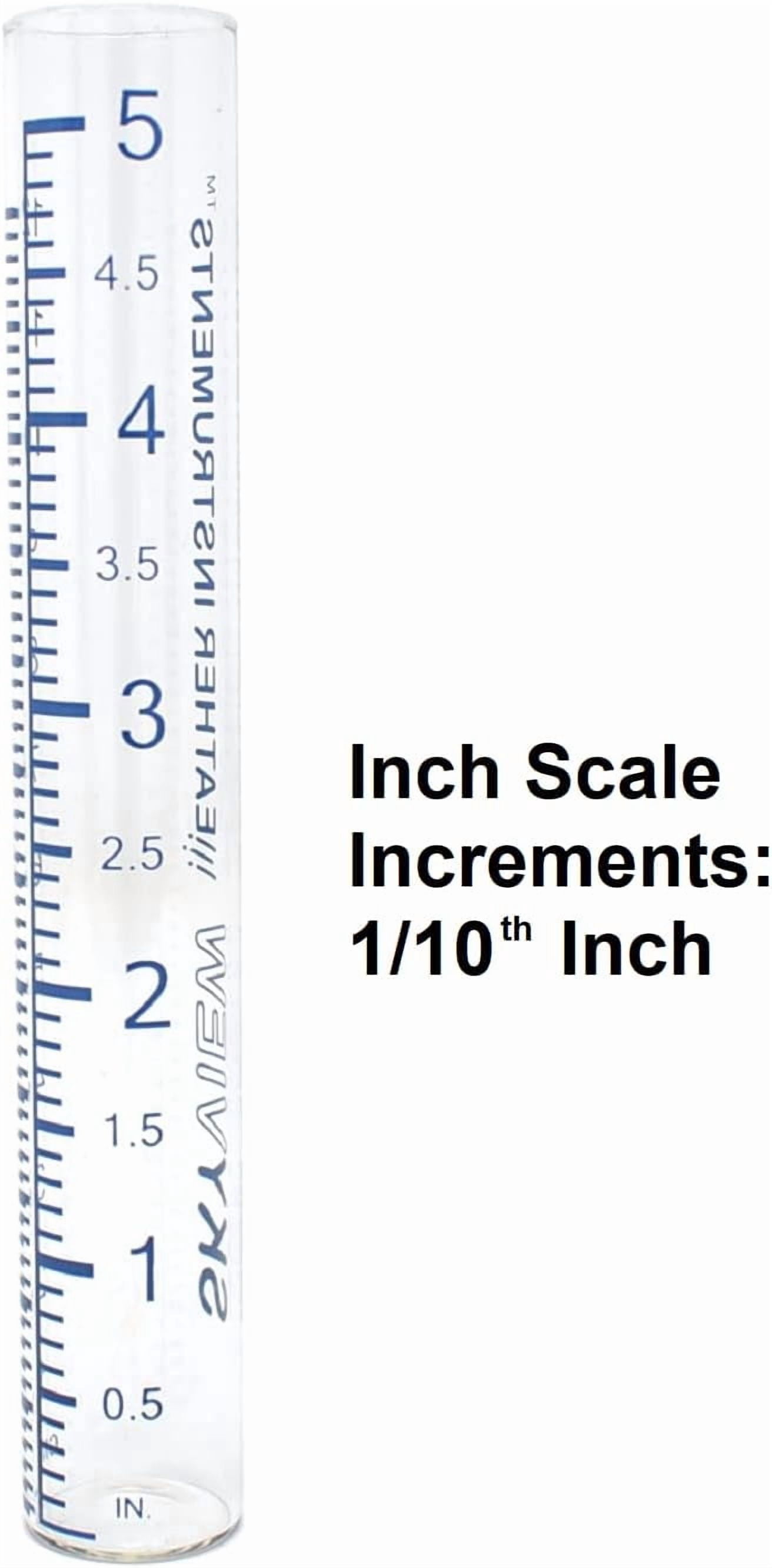 LSKJGA-SkyView Glass Rain Gauge, 5in / 12cm Capacity - (Includes Mounting Hardware, (1) Glass Tube and (1) Replacement)