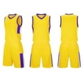 thumbnail image 2 of HAOTAGS 2Pcs Basketball Jersey Set for Boys(4-16), Youth Lightweight Basketball Tank Top and Track Shorts Yellow, 2 of 7