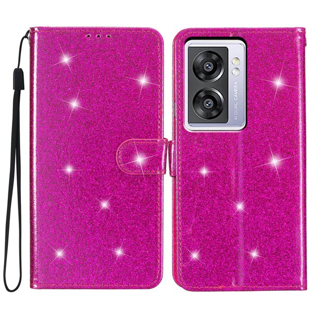 Compatible avec OnePlus Nord N300 Étui Portefeuille Pailleté avec Poche pour Carte et Couverture Rabattable