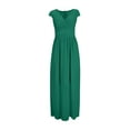 thumbnail image 4 of Vestido de noche de gasa de manga corta y cuello en V para mujer, color liso, cierre en la cintura, para uso diario/ocasional, tallas S-XXL, 4 of 8