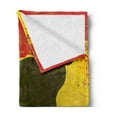 thumbnail image 2 of Spanish Soft Flannel Fleece Blanket, Bull Silhouette on Spanish Flag Grunge National Elements Paint Stains, Cozy Plush for Indoor and Outdoor Use, 60" x 80", Vermilion Yellow Umber, by Ambesonne, 2 of 5