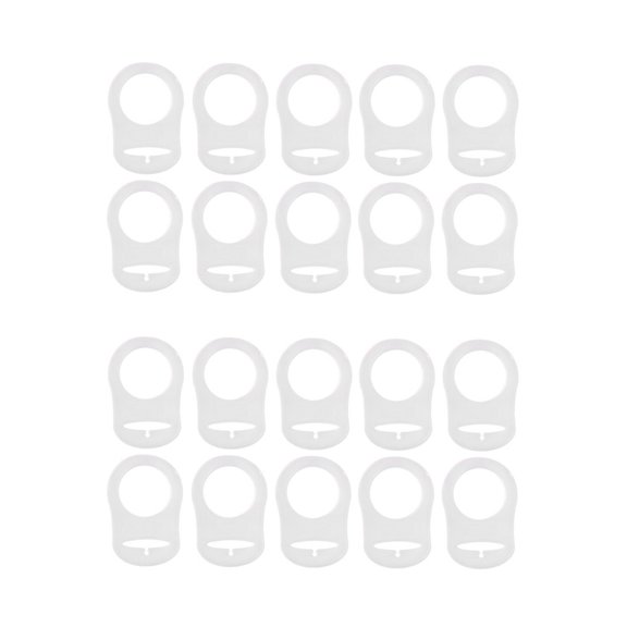 20 Pcs Button Silicone Ring Pacifier Holder Mannequin Clip Adapter Transparent