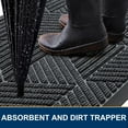 thumbnail image 3 of Buganda Door Mat Outside, Heavy Duty Rubber Front Doormat, Dirt Trapper Waterproof Door rugs for Outdoor Entey, 47"x 24" Inch, Grey, 3 of 8