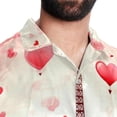 thumbnail image 5 of Eiffel Tower Valentine's Day Men's Short Sleeve Hawaiian Beach Poplin Shirt Casual Printed Button Down Summer Unisex Shirt, 5 of 6