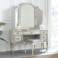 thumbnail image 4 of Highland Park Rustic Ivory Wood Vanity Bench, 4 of 5