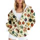 thumbnail image 1 of Puntoco Chaqueta Con Capucha Y Manga Larga Con Cremallera Y Estampado Navideño Informal Para Mujer, 1 of 6