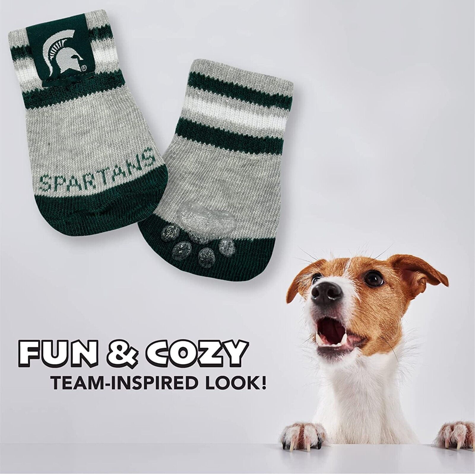 NCAA Anti Slip Dog Socks with Elastic Ribbed Top Indoor/Outdoor Paw Protection