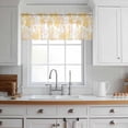 thumbnail image 3 of Yellow Flowers Valance Curtains for Kitchen/Living Room/Bathroom/Bedroom Window, Rod Pocket Small Topper Half Short Window Curtains Voile Sheer Scarf, Watercolor Summer Botanical Floral 42"x18", 3 of 8