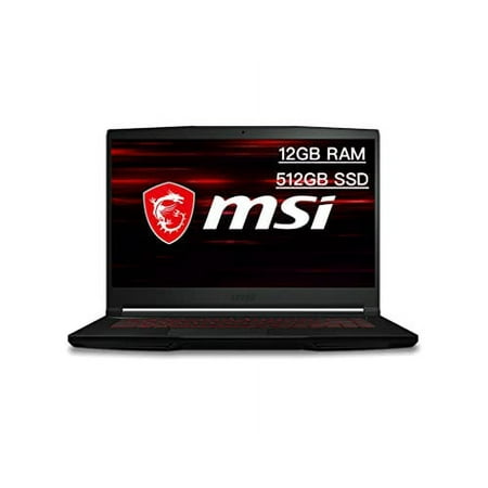 MSI Newest GF63 15.6" IPS FHD Thin Gaming Laptop, Intel 4-Core i5-10300H, NVIDIA GTX1650 Max-Q 4GB, 12GB RAM 512GB SSD, WiFi 6, HDMI, 4K, RJ45, Backlit Keyboard, Windows 10 Home