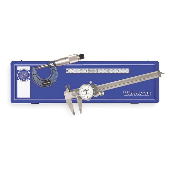 Westward Measuring Tool Kit,3 Pc,Hardened Case 4KU85