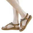thumbnail image 3 of kamemir Flat Sandals for Women Summer Flat Sandals for Women Comfortable Casual Beach Shoes Ankle Strap Sandals Flip Flops(Yellow,8), 3 of 6
