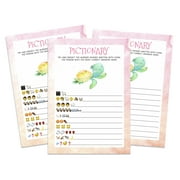 InkdotpotPack of 50,Girl BabyShower Party Collection,PictionaryBabyShower Party Games, Activities, Decorations,Mermaid ThemeParty Supplies