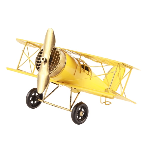 Avion vintage bleu en métal - Style déco rétro et original