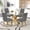 42" Table with 4 Gray Chairs, variant on Sumdeal Modern Elegance Glass Dining Table Room Set: Tempered Glass Table with 4 Luxurious Chenille Dining Chairs