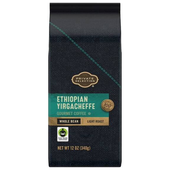 Private Selection Ethiopian Yirgacheffe Light Roast Whole Bean Coffee 12 oz - Pack of 1
