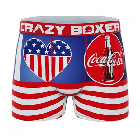 

Coca-Cola 857766-medium-32 Coca-Cola Patriotic Logo Mens Crazy Boxer Briefs - Medium - 32-34