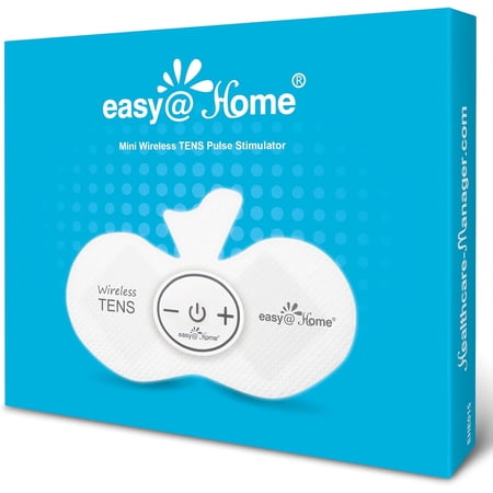 Easy@Home Compact Wireless Auto-Shutoff TENS Unit - Electrode EMS Muscle Stimulator Pain Relief Therapy, EHE015
